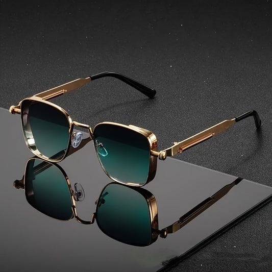 Quadratische Vintage-Sonnenbrille im Hip-Hop-Stil – Robustes Metallgestell – UV400 Schutz & Personalisierbare Farben