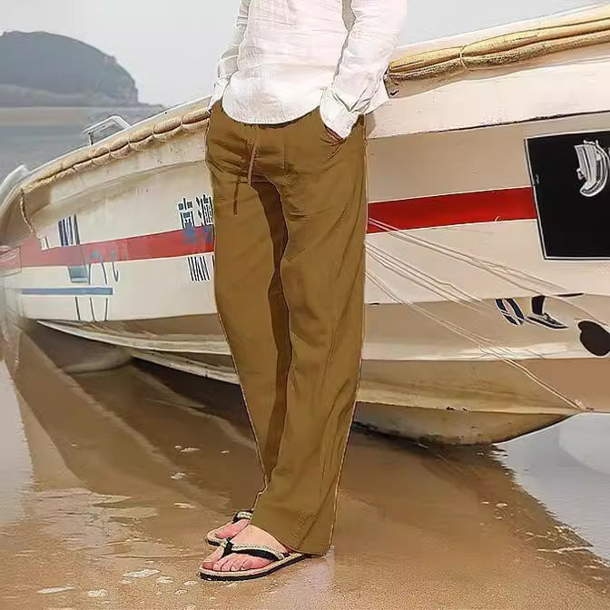 Men's Solid-color Lightweight Casual Loose-fitting Versatile Trousers