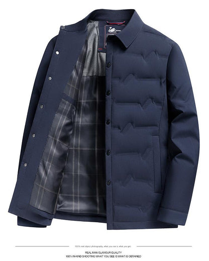 Lightweight Mens Short Down Jacket Thickened Warm Business Casual Coat For Autumn Winter