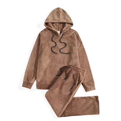 Plus-size Men's Casual Hoodie Jacket And Hooded Pants Set