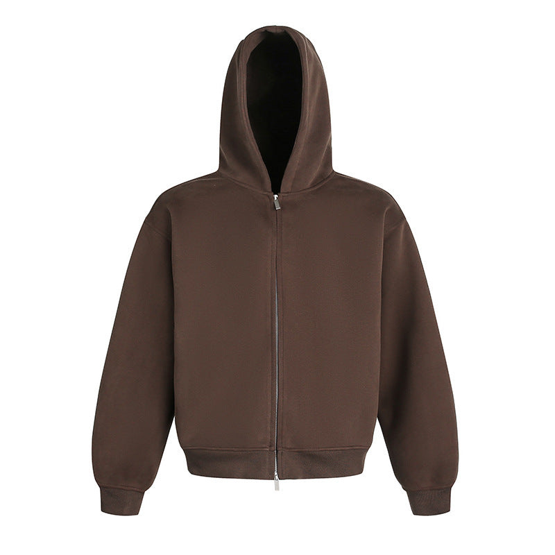 Heavy-duty Double-zipper American-style Hoodie For Couples