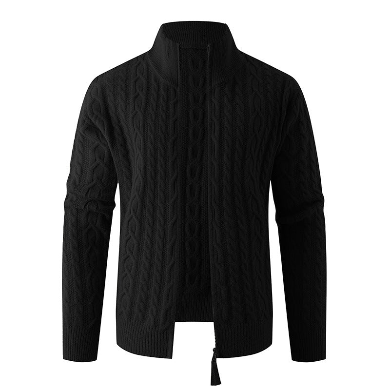 New Men's Knitwear Fashionable Half-zip Thickened Sweater