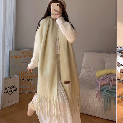 Women's Versatile Fashion Solid Color Warm Scarf