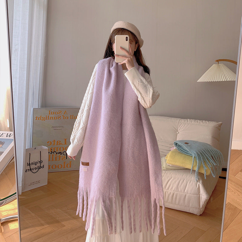 Women's Versatile Fashion Solid Color Warm Scarf