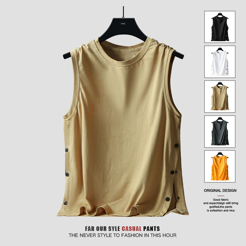 Double Yarn 100 Cotton 200g Summer Men's Vest