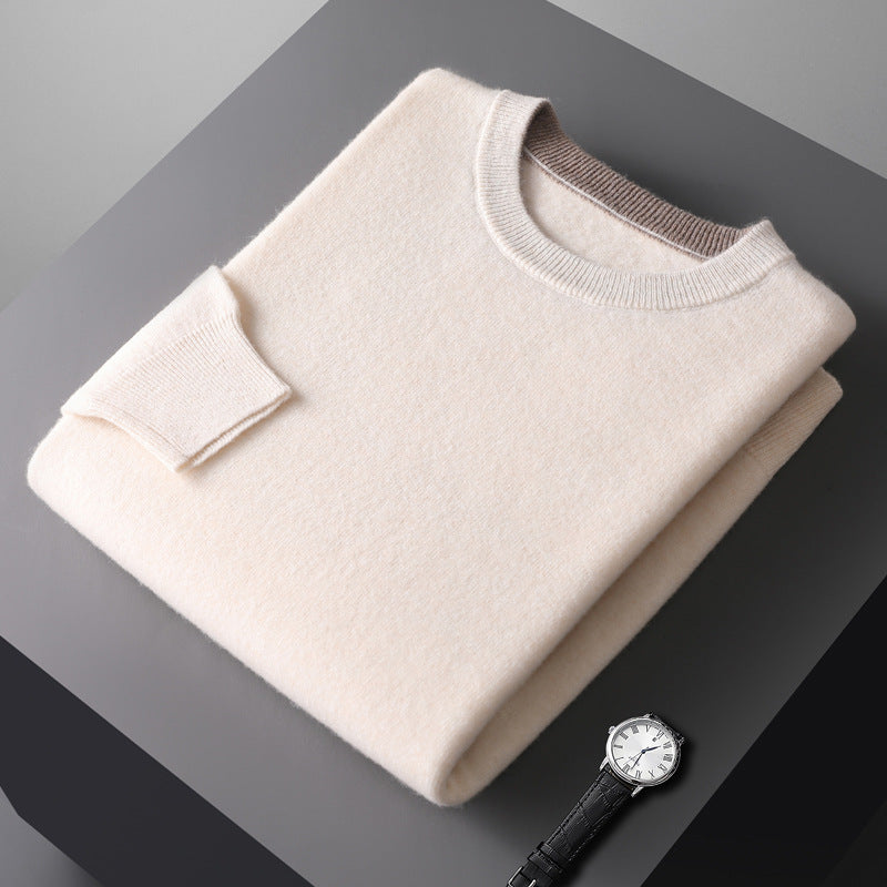 Strickverdickter Pullover mit Rundhalsausschnitt