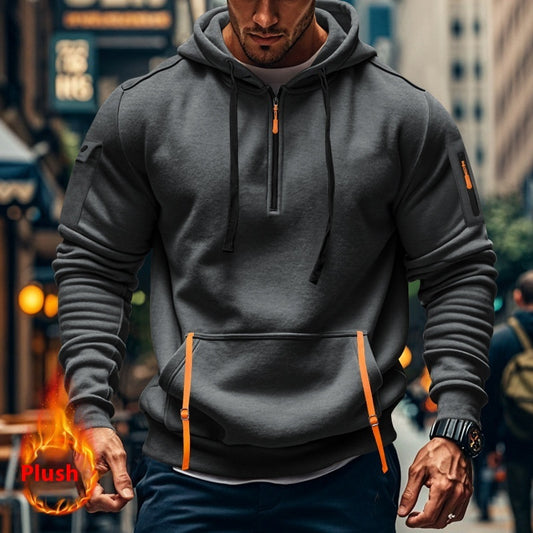 Men's Casual Multi-zipper Arm Pocket Sweatshirt