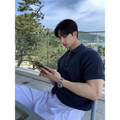 Kurzärmeliges, Atmungsaktives, vielseitiges trendiges Top für Herren