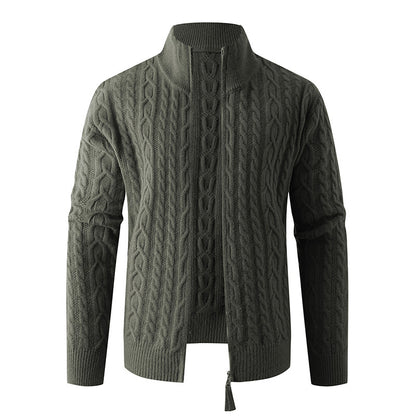 New Men's Knitwear Fashionable Half-zip Thickened Sweater