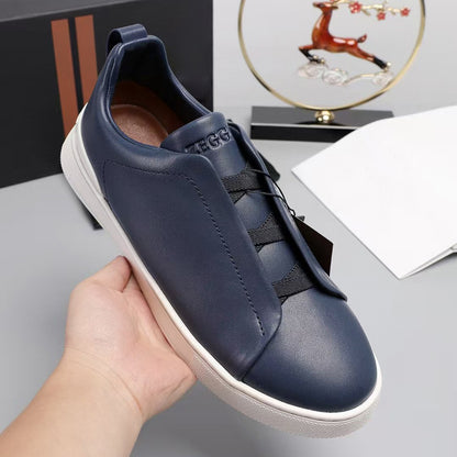 Herren Echte Leder Cross-Strap Freizeitschuhe