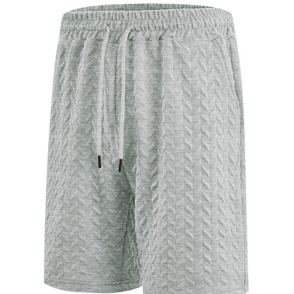 Herren Loose Solid Jacquard Drawstring Casual Beach Pants