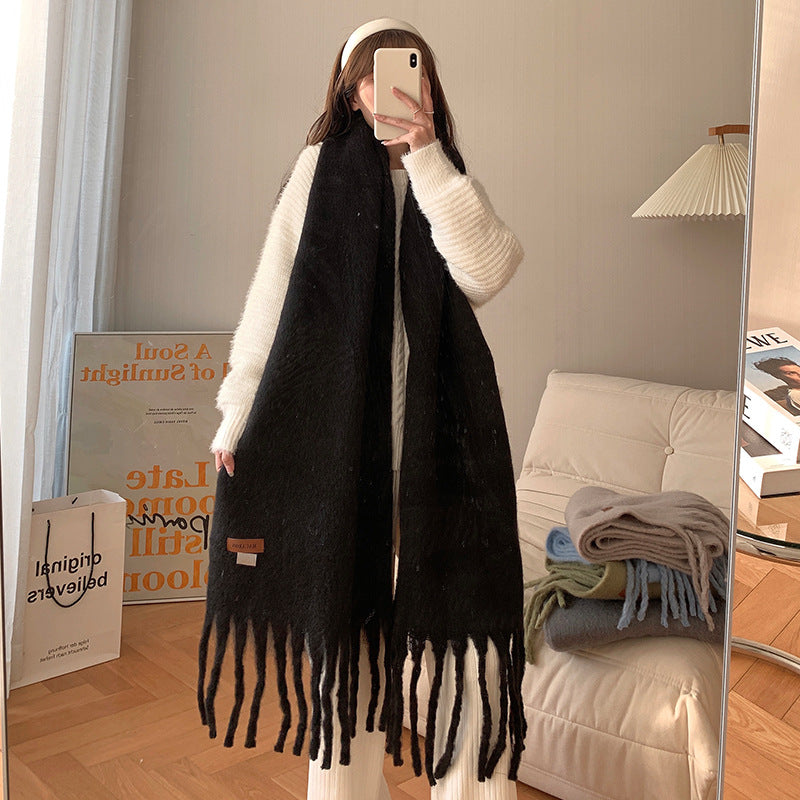 Women's Versatile Fashion Solid Color Warm Scarf