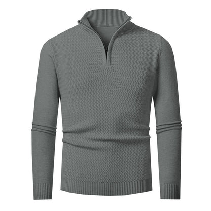 Men's Solid Color Half Zipper Sweater