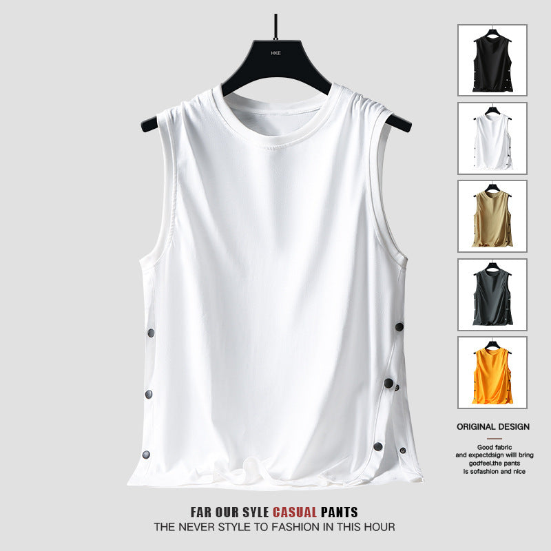 Double Yarn 100 Cotton 200g Summer Men's Vest