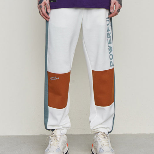 European And American Retro Contrast Color Personality Stitching Men's Casual Harem Pants