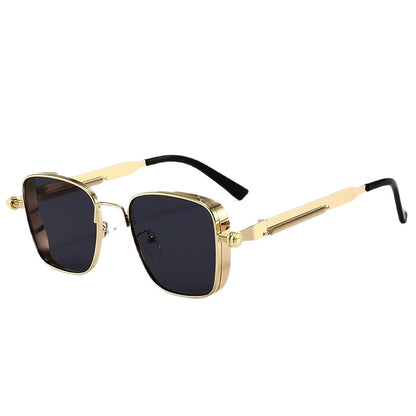 Quadratische Vintage-Sonnenbrille im Hip-Hop-Stil – Robustes Metallgestell – UV400 Schutz & Personalisierbare Farben