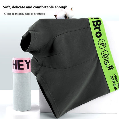 Pure Cotton Simple Contrast Color Men's Boyshorts