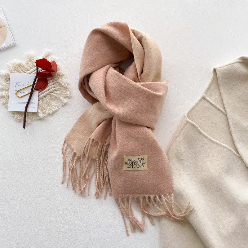 Double-sided Solid-color Scarf For Women