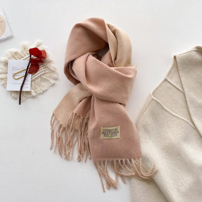 Double-sided Solid-color Scarf For Women