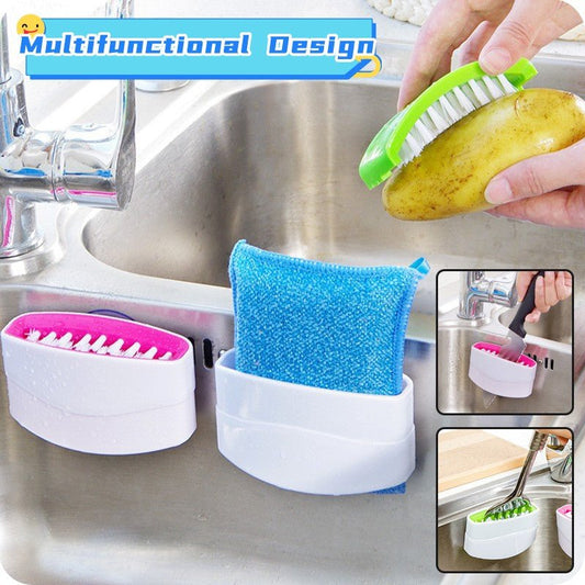 Creative Kitchen Knife And Fork Chopsticks Cleaning Brush With Suction Cup Fruit And Vegetable Cleaning Brush Kitchen Cleaning Brush - Joker