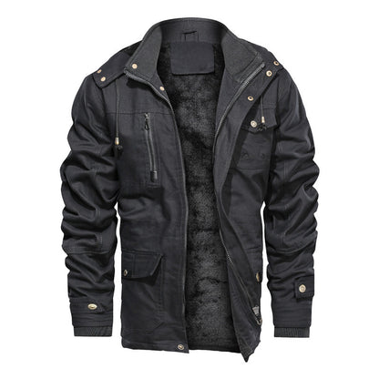 Fashionable Extra-thick Fleece-lined Men's Work Jacket