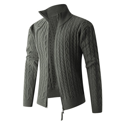 New Men's Knitwear Fashionable Half-zip Thickened Sweater