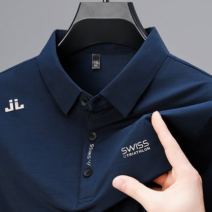 Middle-aged Men's Short-sleeved Polo Shirt With Lapels